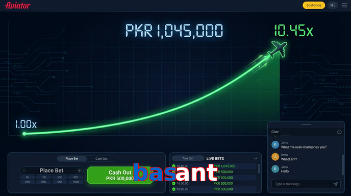 Main screen of Basant aviator page for PK players