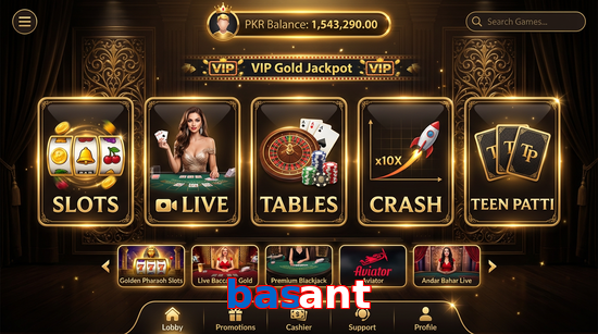Main screen of Basant casino page for PK players