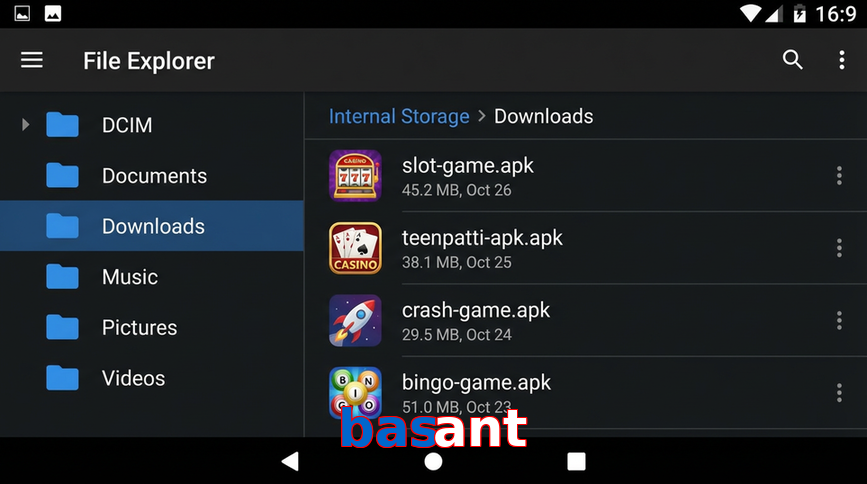 Main screen of Basant gameapk page for PK players